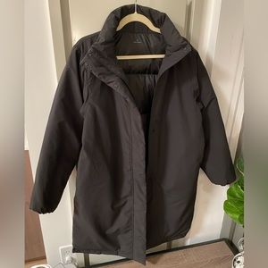 MUJI Water Repellent Down Coat, S, Black, Fill Power 750 Down